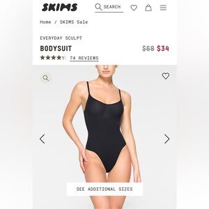 SKIMS EVERYDAY SCULPT BODYSUIT 
ONYX / XL